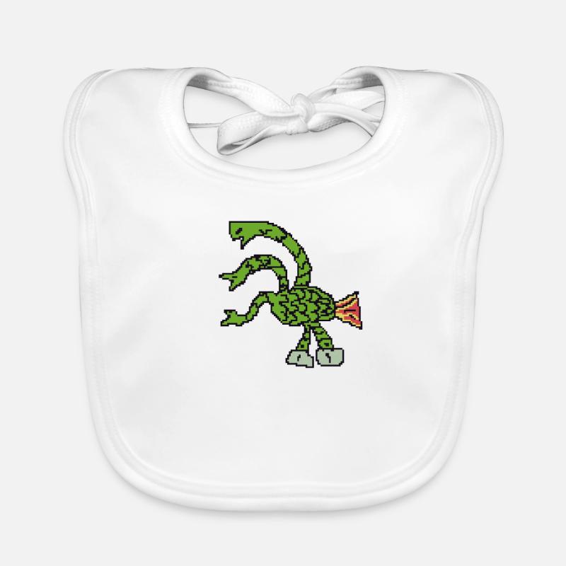 Dreiköpfige Hydra Pixelart Baby Bio-Lätzchen