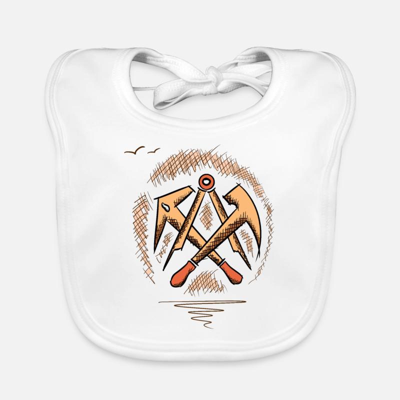 Roofer guild sign, hand-drawn. Drawing Organic Baby Bibs