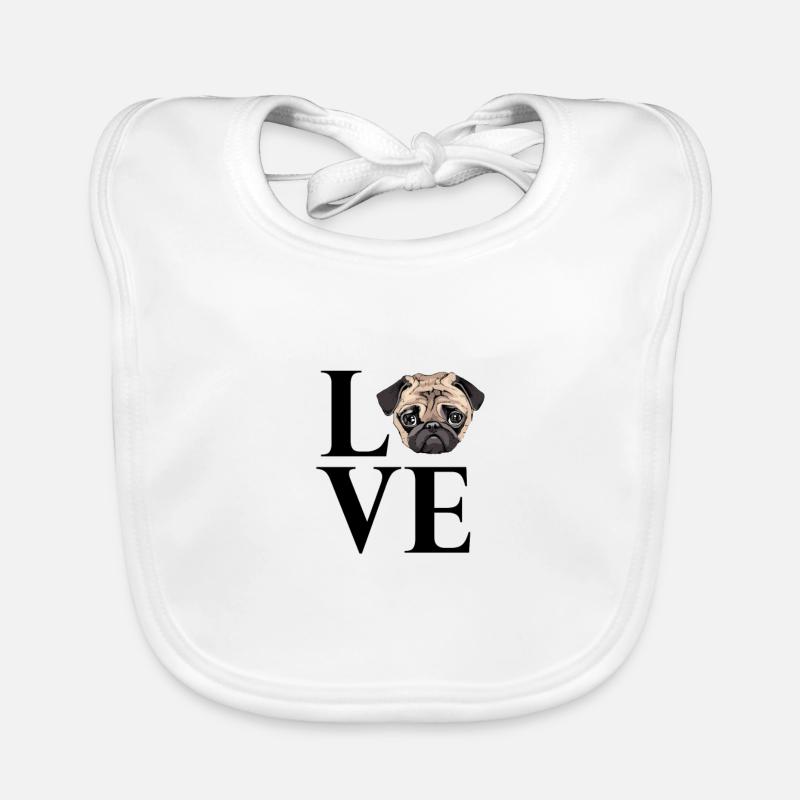 love mops pug Baby Bio-Lätzchen