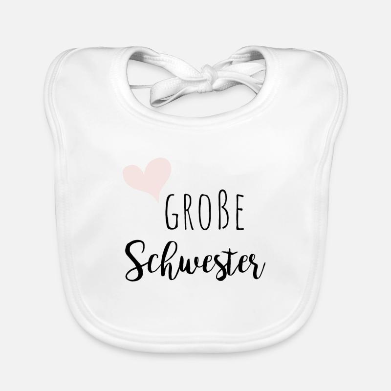 Große Schwester - Baby Bio-Lätzchen - Weiß