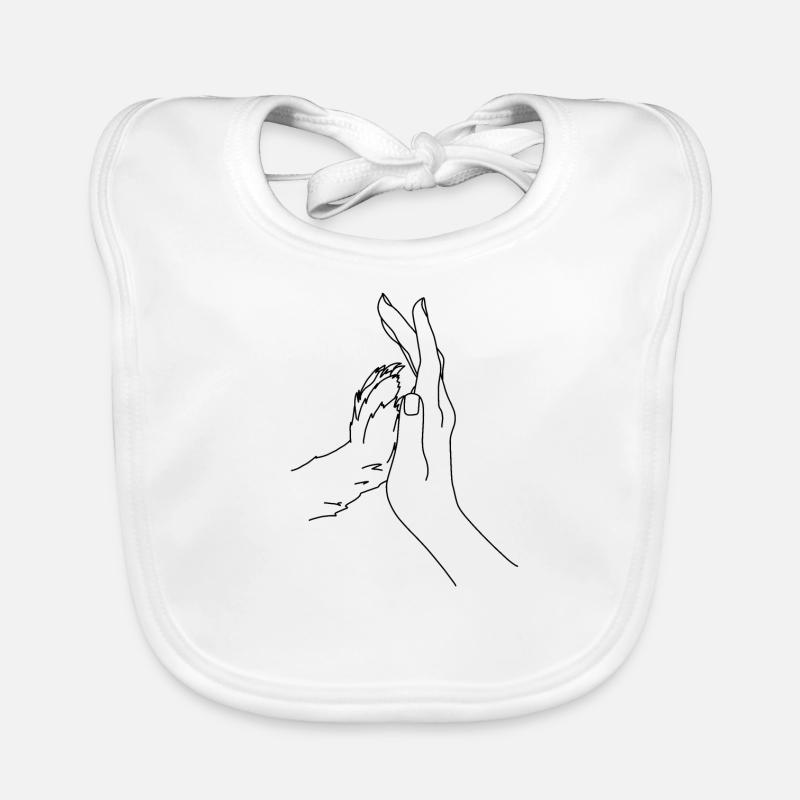 Hand with dog's paw dark Organic Baby Bibs