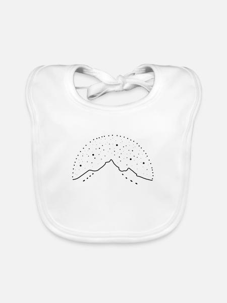 Berge Sterne Himmel Sternenhimmel - Baby Bio-Lätzchen - Weiß - Vorne