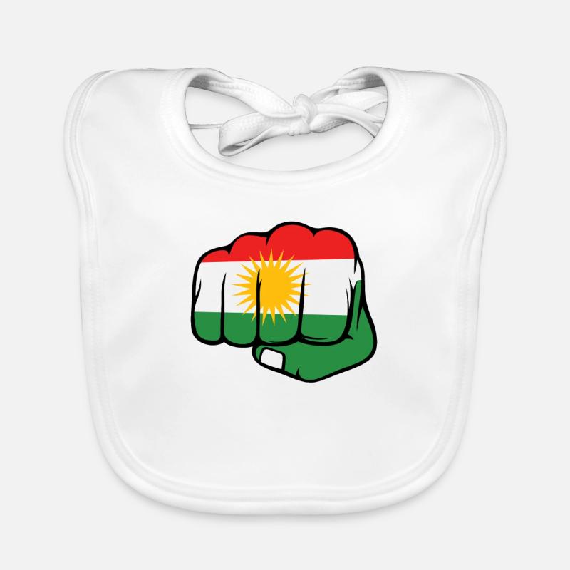Drapeau du Kurdistan. Fier drapeau kurde Kurdistan libre - Bavoir bio Bébé - blanc