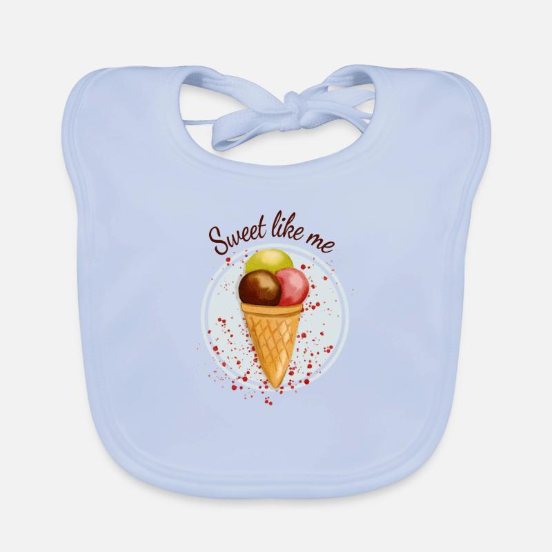 Cornet de crème glacée / aquarelle de crème glacée Bavoir bio Bébé