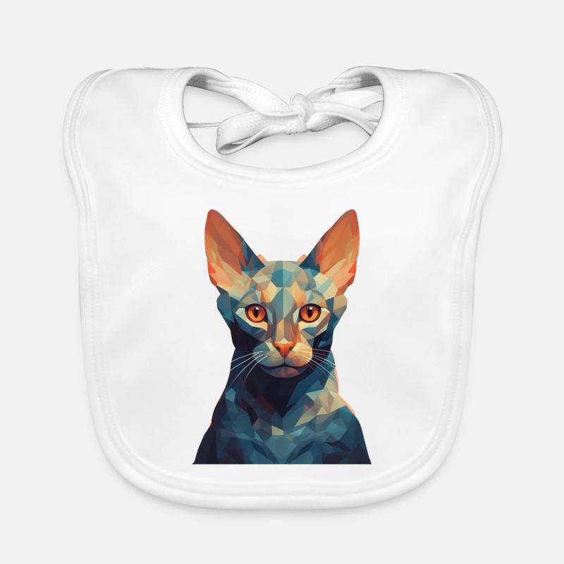 Cat - stylish, modern, abstract, artistic Organic Baby Bibs