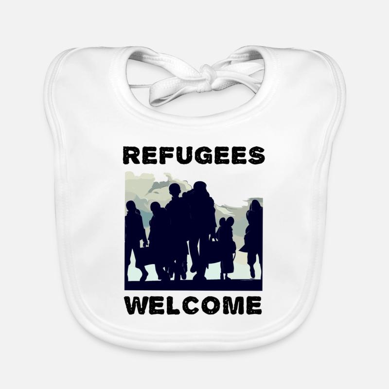 Flüchtlinge Willkommen Solidarität Baby Bio-Lätzchen