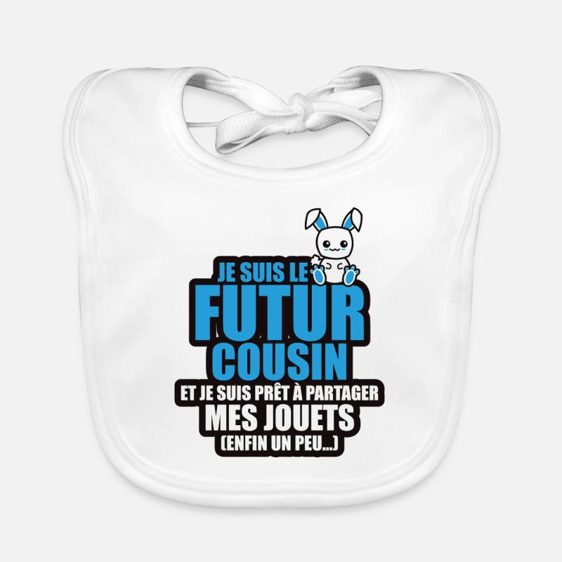 futur cousin prêt à partager mes jouets Bavoir bio Bébé