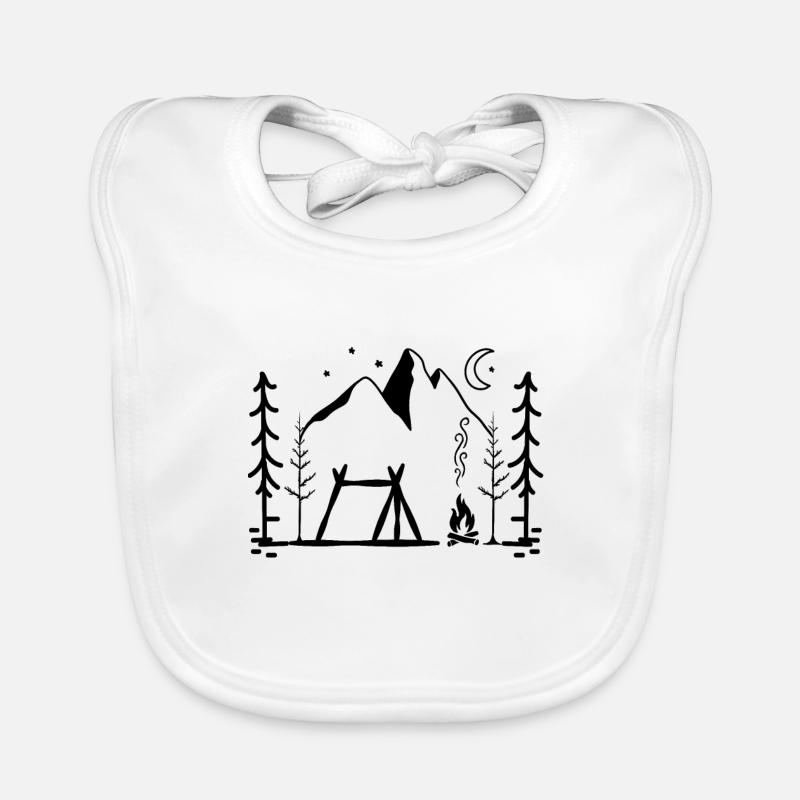 Camping at the campfire Organic Baby Bibs