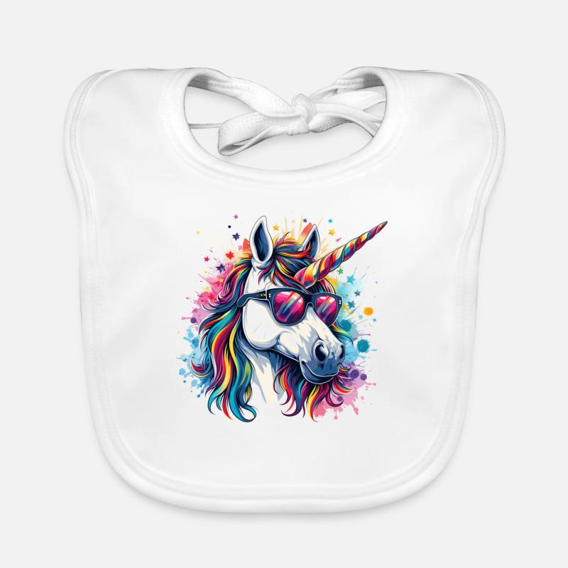 Fête Cheval Licorne Coloré Carnaval Bavoir bio Bébé