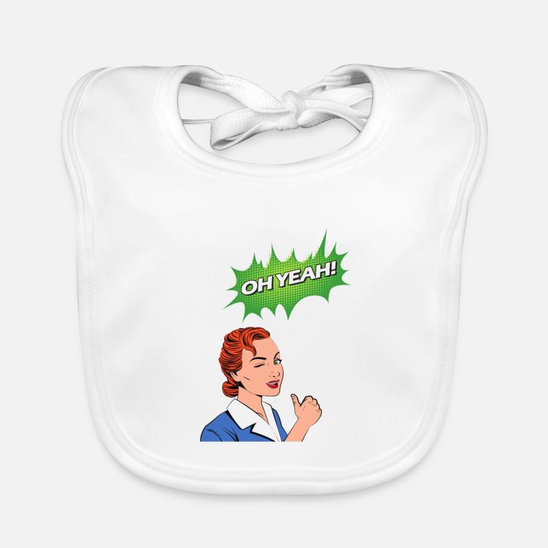 Oh Yeah Comic Comicstyle Cartoon Sprechblase Nerd Baby Bio-Lätzchen