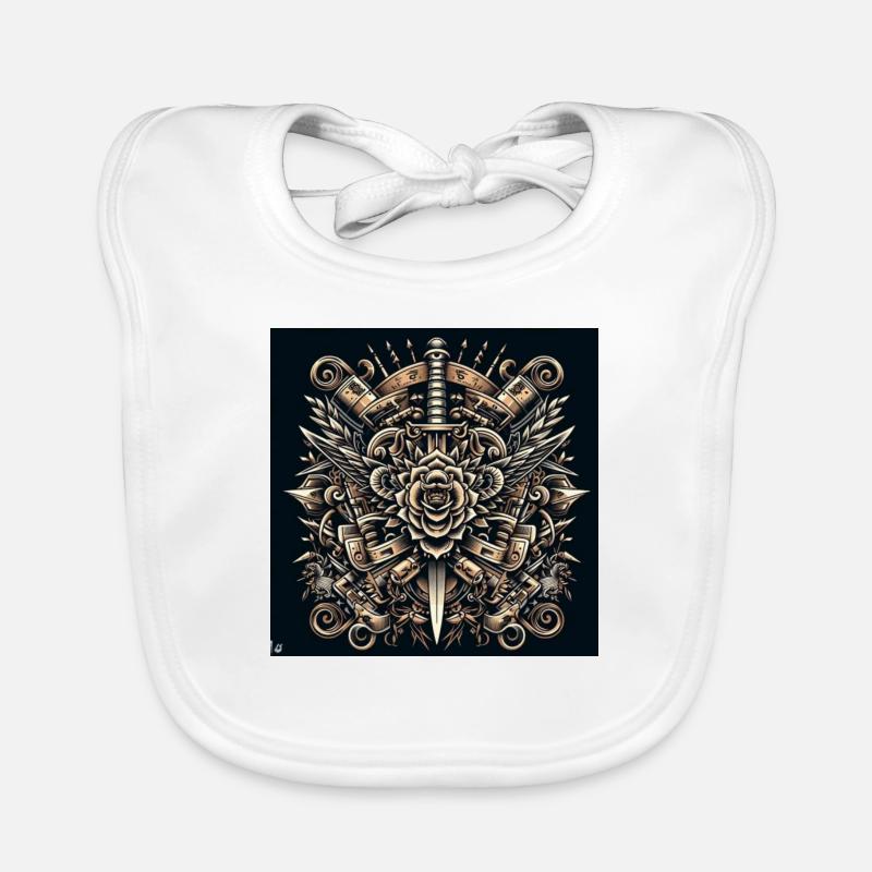 Mandala Motiv mit Messer Baby Bio-Lätzchen