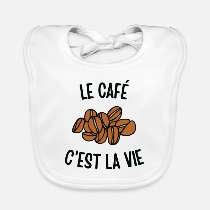 Le café c'est la vie Bavoir bio Bébé