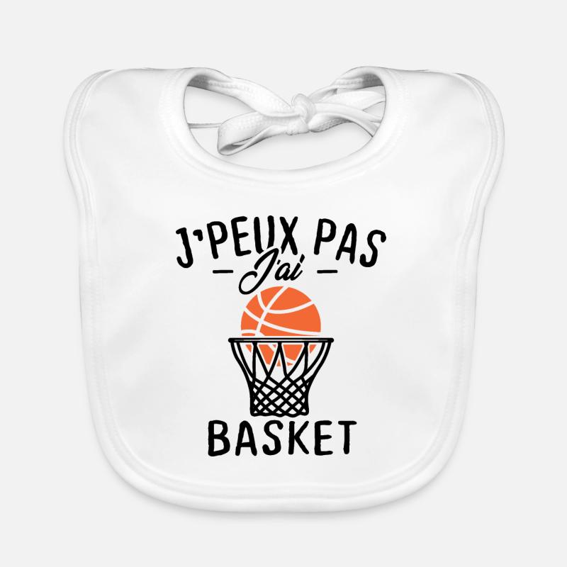 J'peux pas j'ai basket - Bavoir bio Bébé - blanc