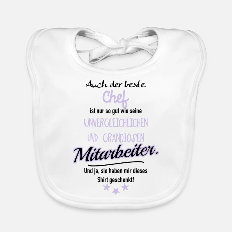 bester Chef grandiose Mitarbeiter - Baby Bio-Lätzchen - Weiß