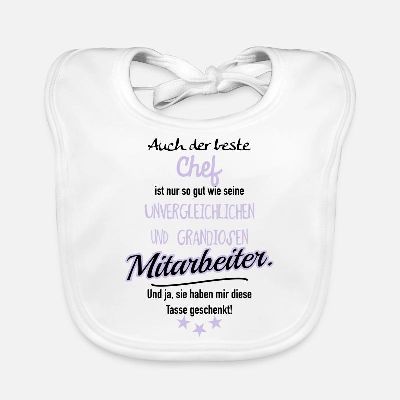 bester Chef grandiose Mitarbeiter - Baby Bio-Lätzchen - Weiß