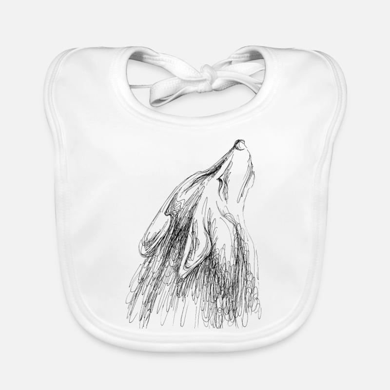Heulender Wolf Baby Bio-Lätzchen