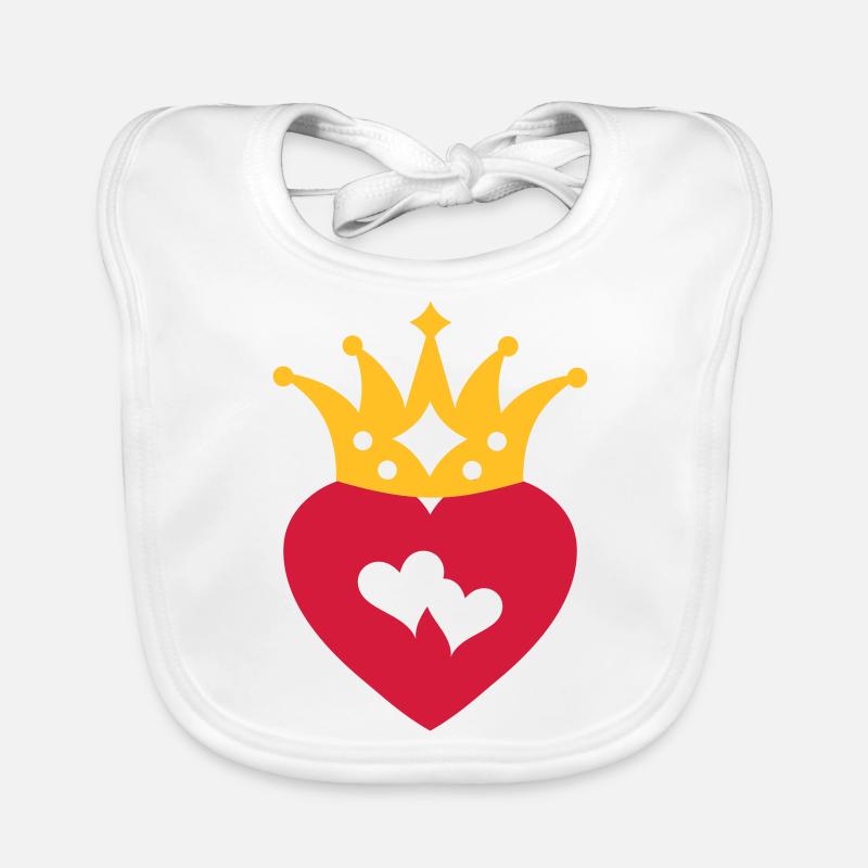 With Heart & Crown / Double Heart Organic Baby Bibs