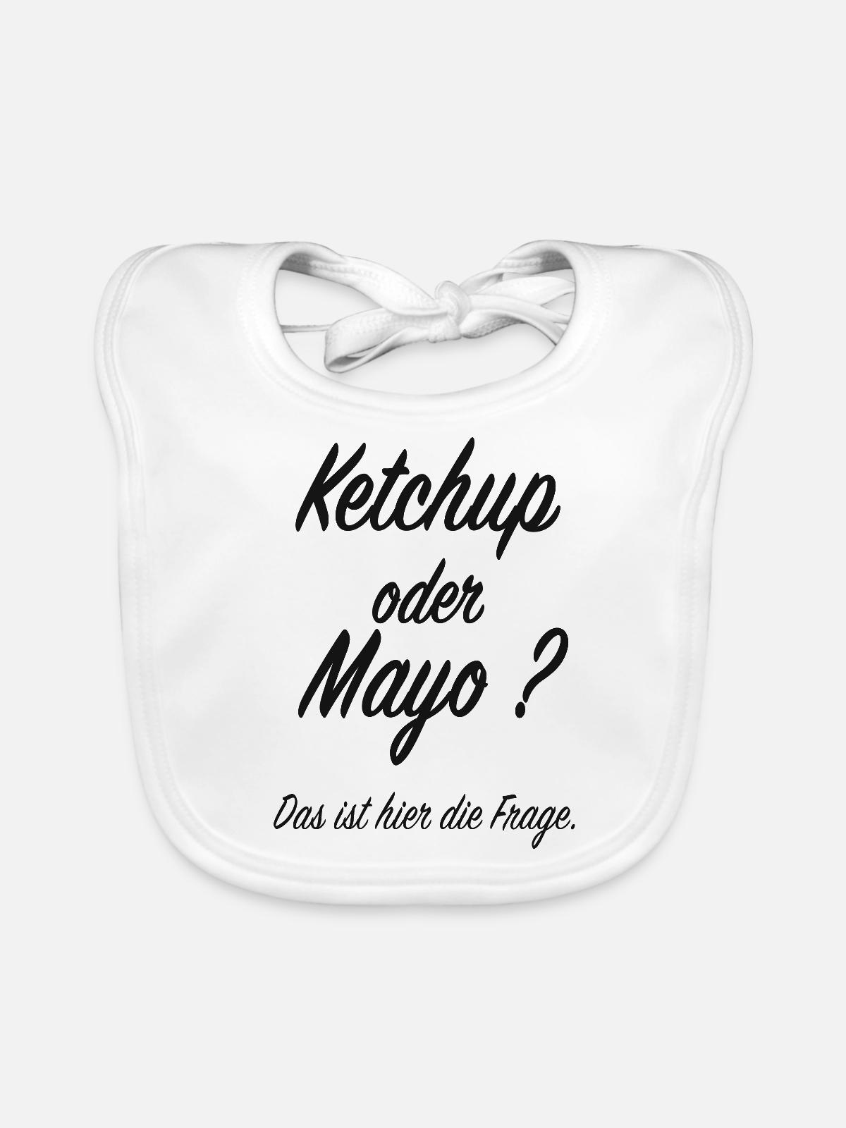Ketchup oder Mayo - Baby Bio-Lätzchen - Weiß - Vorne