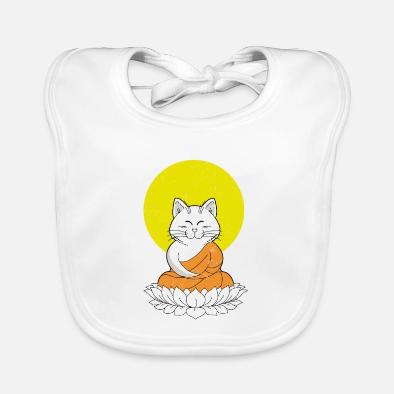Cat Buddha Master Vintage Bavoir bio Bébé