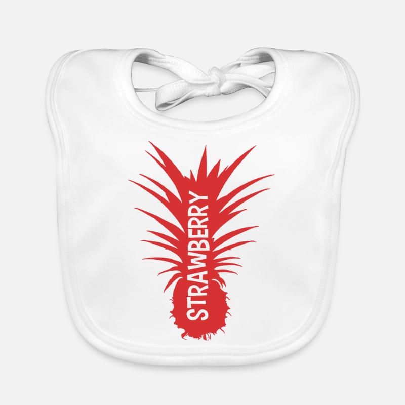 Strawberry pineapple red cut Organic Baby Bibs