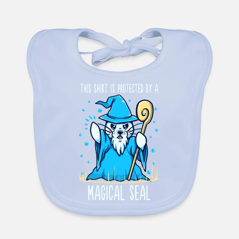 This shirt is Protected by a Magical Seal Organic Baby Bibs