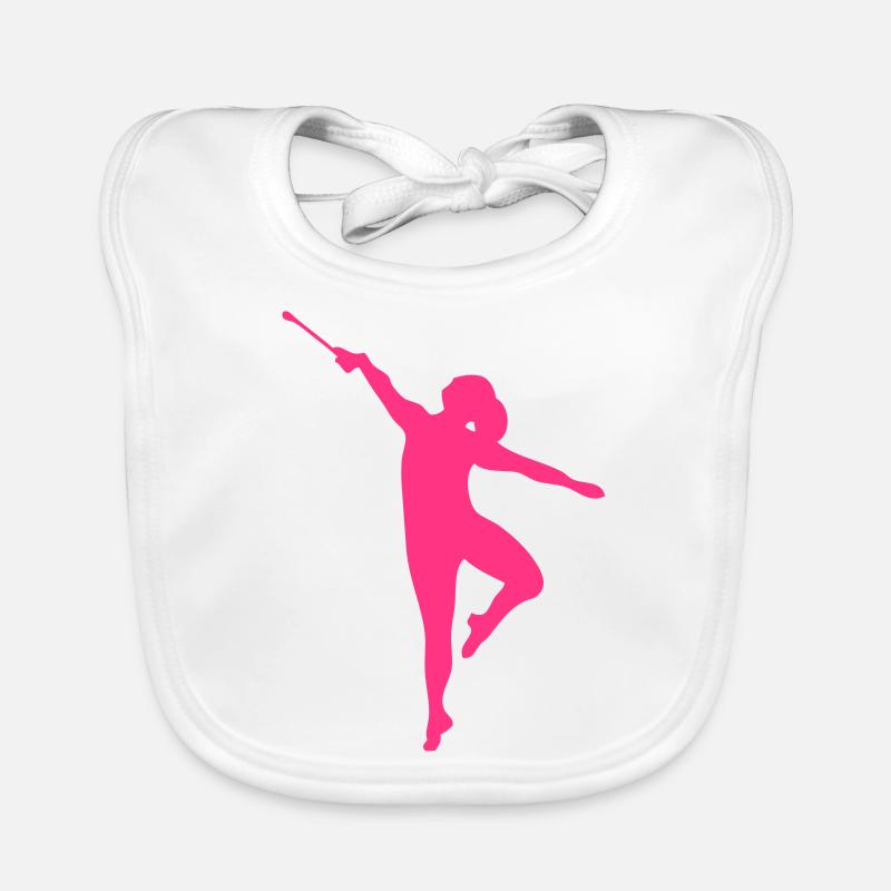 danseuse twirling baton1 - Bavoir bio Bébé - blanc