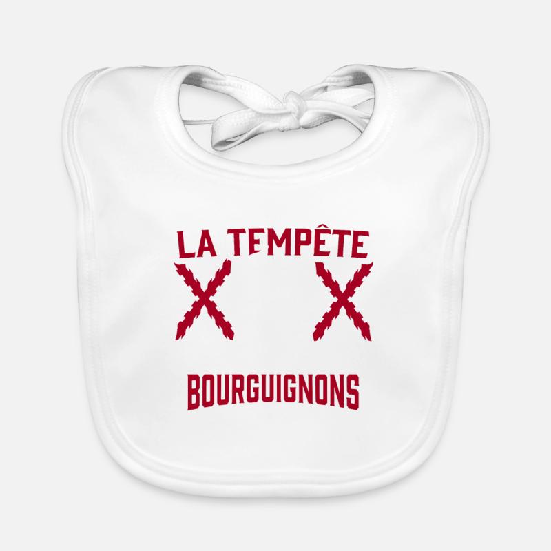 Tempête Bourguignons - Bavoir bio Bébé - blanc