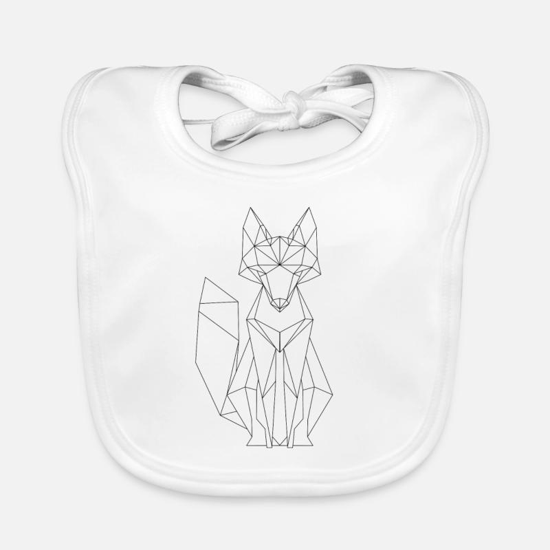 Fox polygon design Organic Baby Bibs