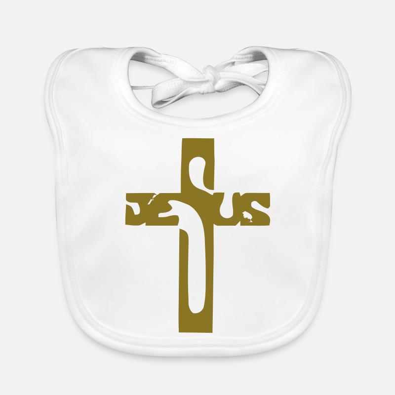 jesus - Baby Bio-Lätzchen - Weiß