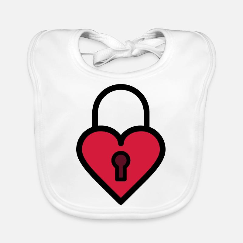 Padlock, love lock Organic Baby Bibs