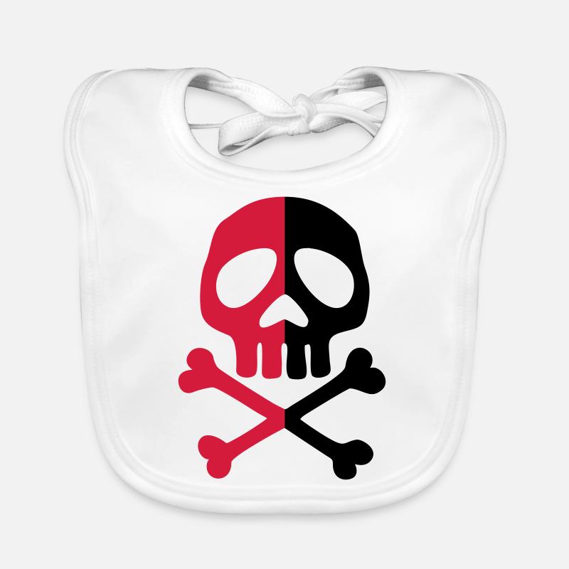 Skull Anarchy Pirate Party Shapes Drawing Organic Baby Bibs
