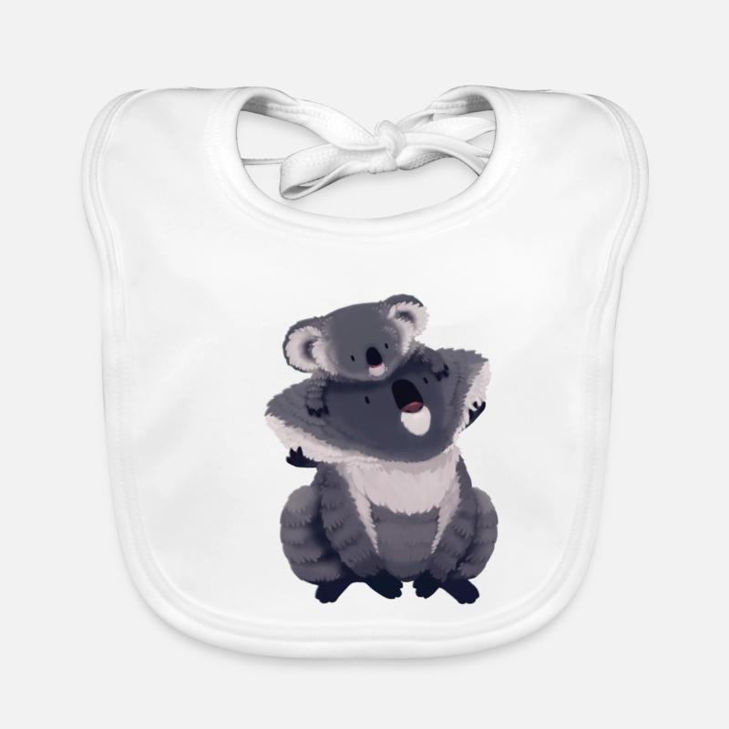 Koala illustration Organic Baby Bibs