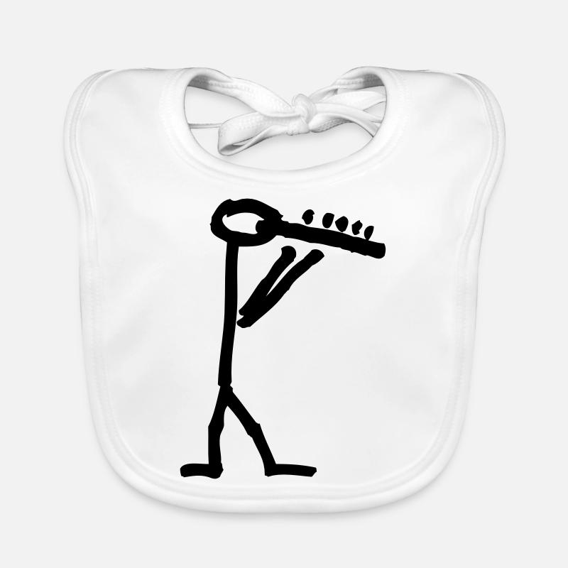 Musikant mit Querflöte Baby Bio-Lätzchen