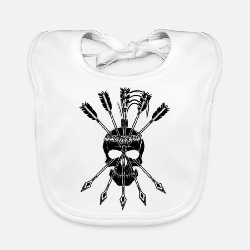 crâne crâne crâne indien flèche idée cadeau Bavoir bio Bébé
