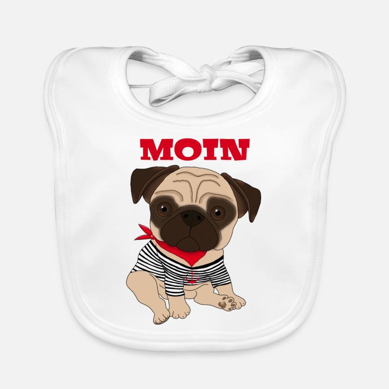 Moin Mops Hund Geschenkidee Baby Bio-Lätzchen