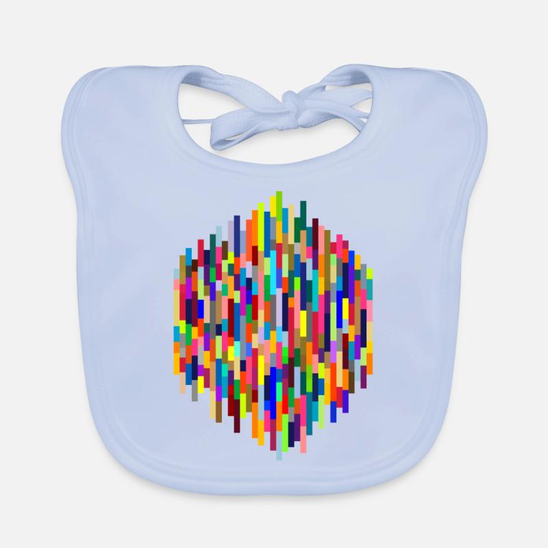 Colourful Bars Organic Baby Bibs
