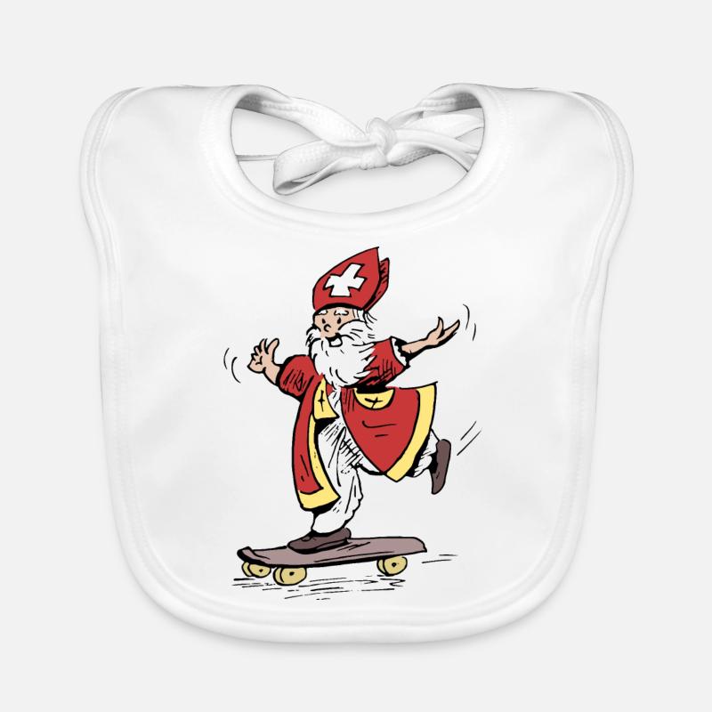 saint on skateboard coloring Organic Baby Bibs