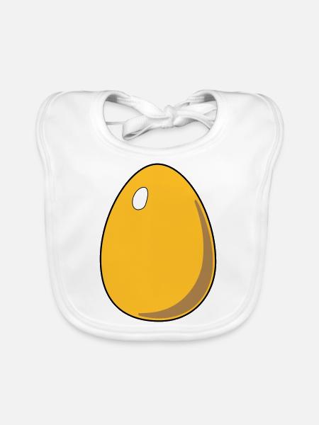 Ei - Baby Bio-Lätzchen - Weiß - Vorne