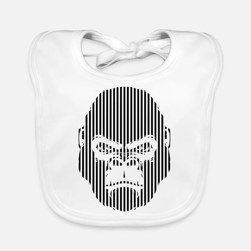Gorilla Face Graphics Organic Baby Bibs