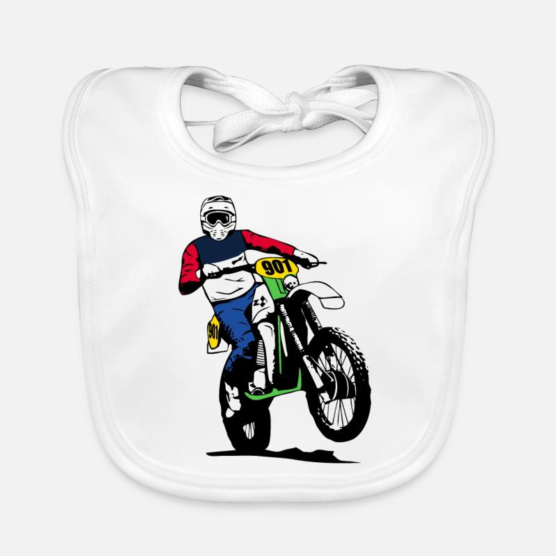 Enduro - Bavoir bio Bébé - blanc