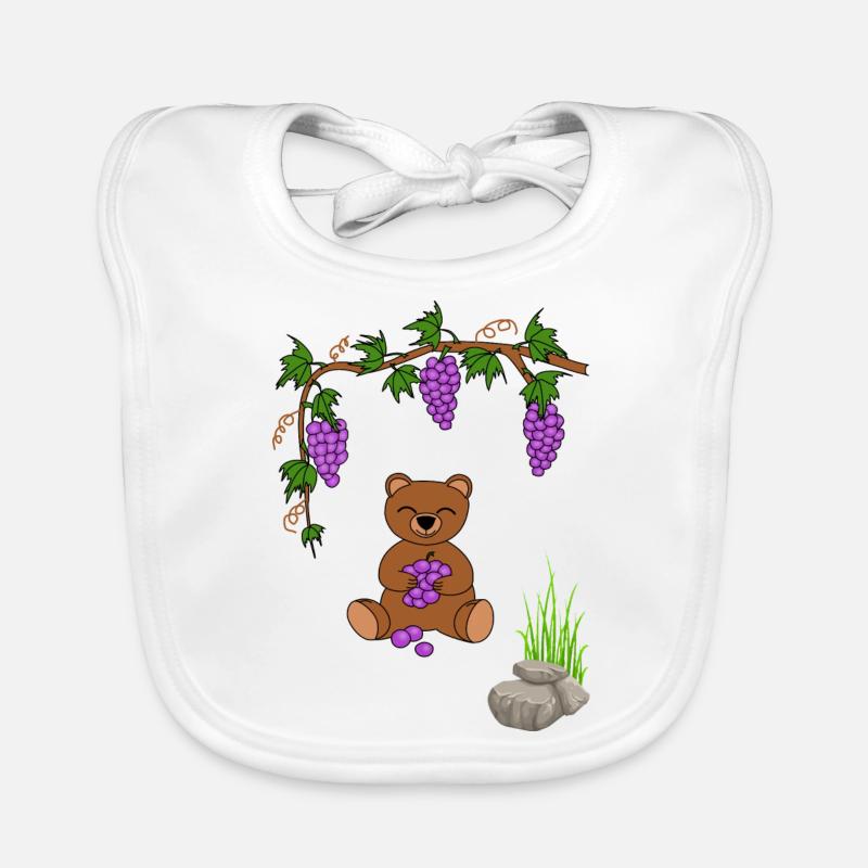 teddy bear with grapes Baby Bio-Lätzchen