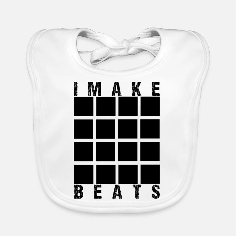 I MAKE BEATS - Baby Bio-Lätzchen - Weiß