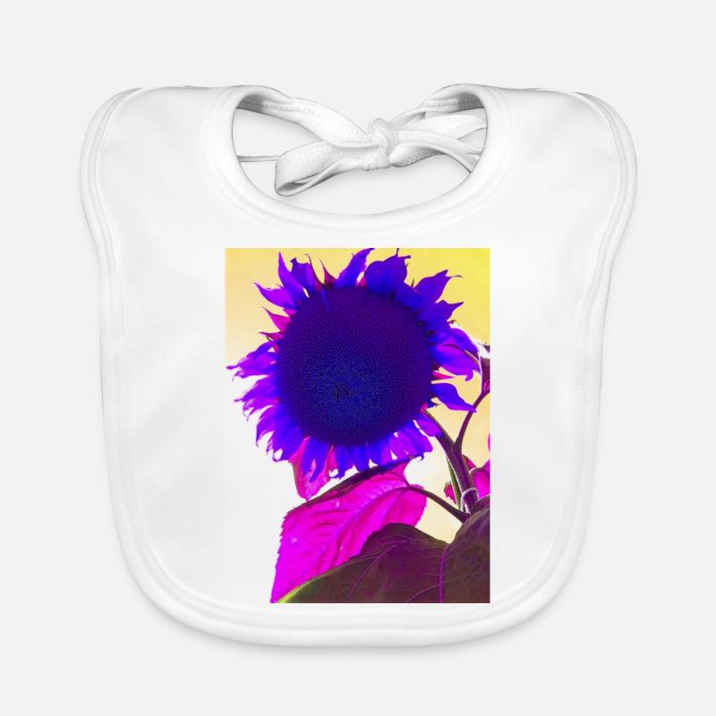 fleur d’été pop Art - Bavoir bio Bébé - blanc