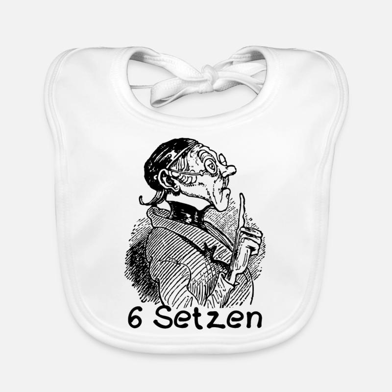 6 Setzen Max und Moritz Busch Lehrer Lämpel Baby Bio-Lätzchen