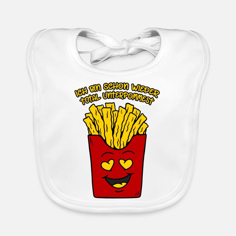 Pommes Ich bin schon wieder total unterpommest Baby Bio-Lätzchen