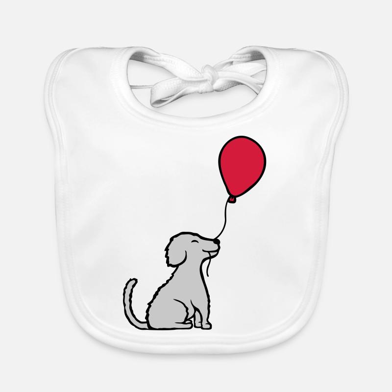 Luftballon Hund cool sitzend Baby Bio-Lätzchen