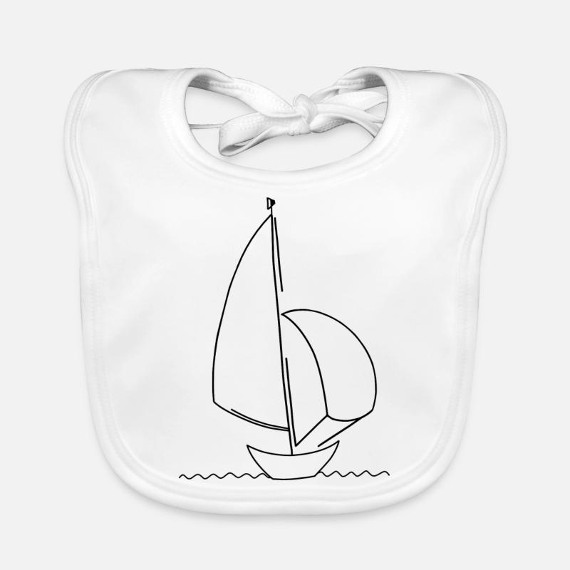 Segelboot, Spinnaker, Minimal, Regatta, Design Baby Bio-Lätzchen