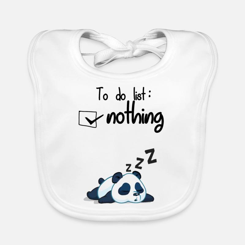 Die Liste der Dinge, die zu tun sind: nichts. Schlafender Panda Baby Bio-Lätzchen