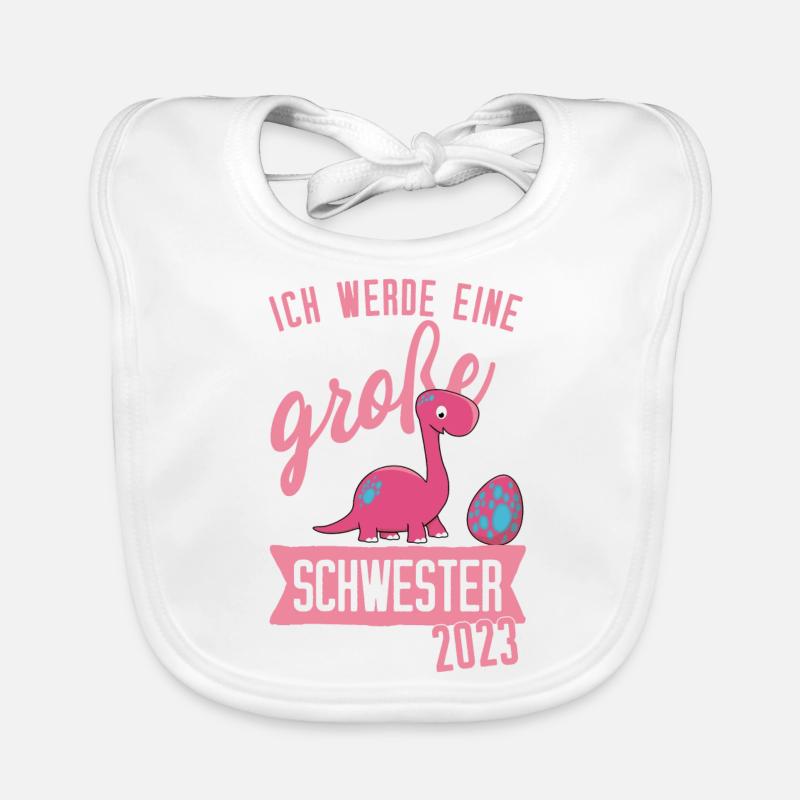 Dino Mädchen Geschenk Große Schwester 2023 Baby Bio-Lätzchen
