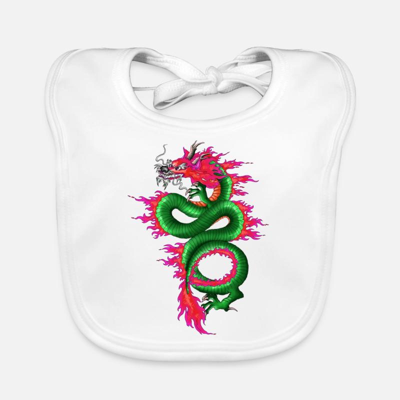Rose Vert Dragon Bavoir bio Bébé